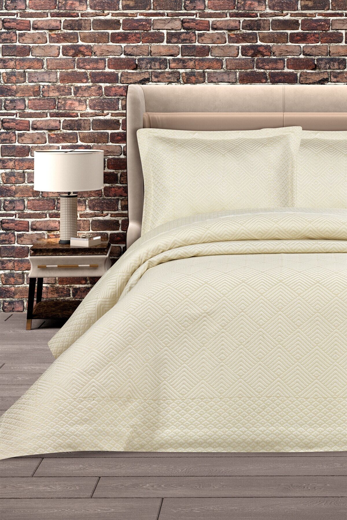 Monica Pano Çift Kişilik Yatak Örtüsü Krem