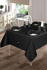 Tina Lüx Jakar Desenli Masa Örtüsü Takımı 160x220cm 12 Kişilik