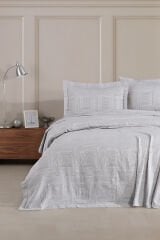 Concorde Çift Kişilik Yatak Örtüsü ve Pike Seti 230x240cm Gri̇