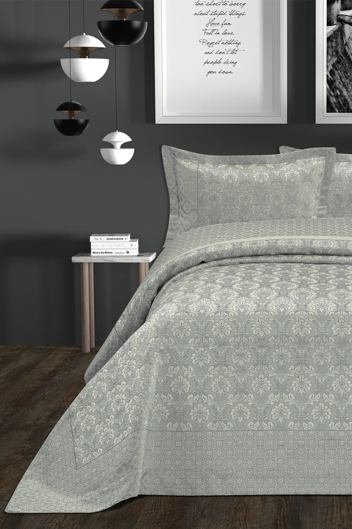 Favori Pano Çift Kişilik Yatak Örtüsü 240x250cm Gri̇