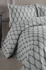 Lizbon Çift Kişilik Yatak Örtüsü Seti 230x240cm Gri̇