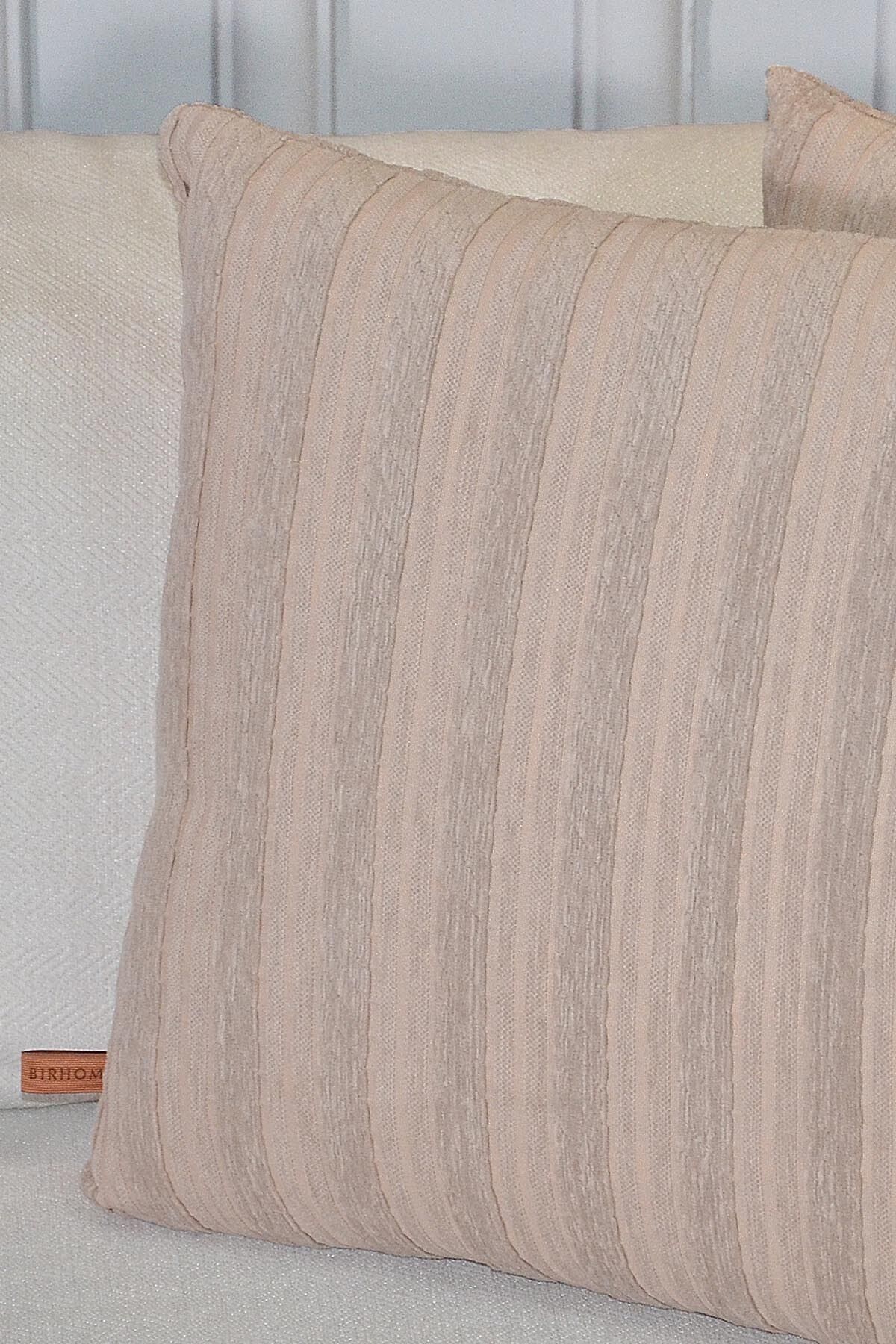 Roma Jakar Özel Tasarım 2'li Dekoratif Kırlent Kılıfı 43x43 Cm Kahverengi