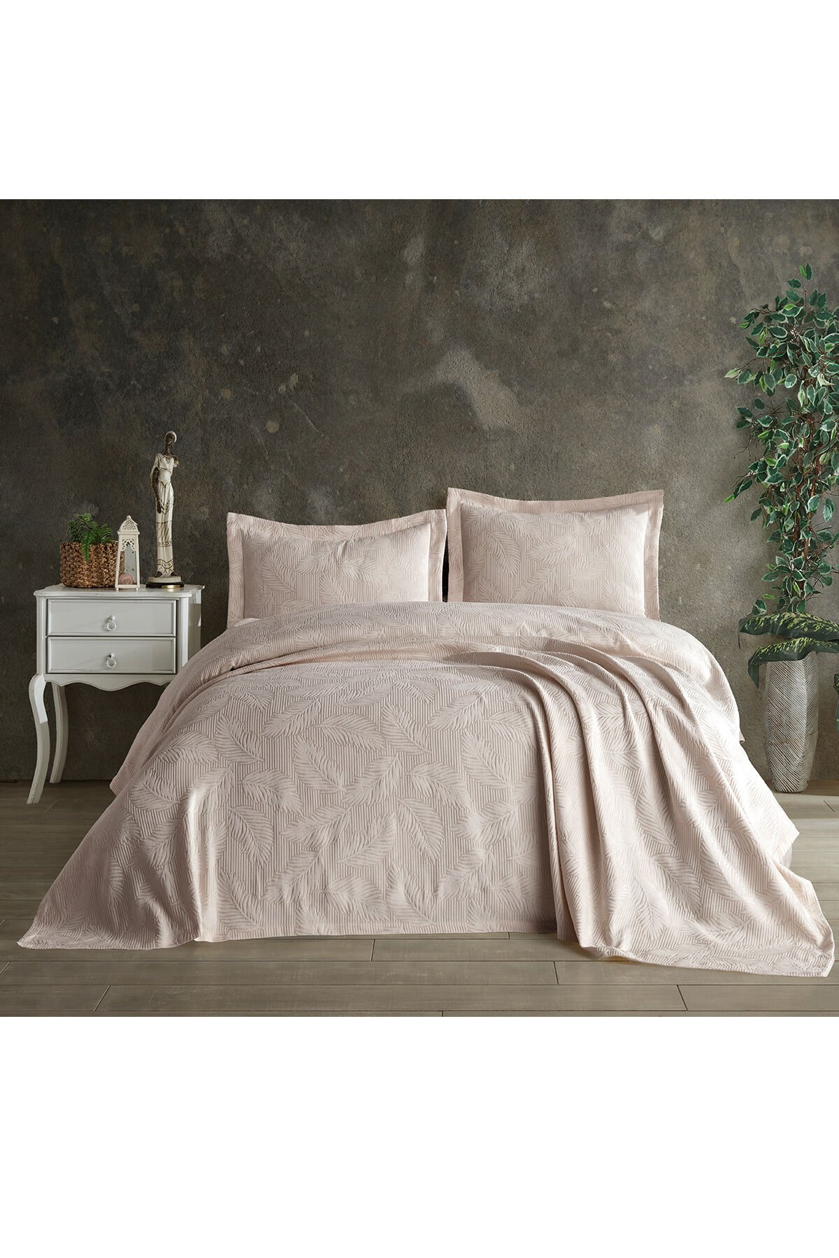 Vita Çift Kişilik Yatak Örtüsü Seti 230x240 cm Bej