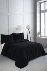 Terry Jakarlı Şönil Çift Kişilik Yatak Örtüsü 240x250cm (siyah)