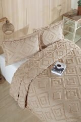 Melodi İskandinav Çift Kişilik Bohem Püsküllü Yatak Örtüsü Seti 240x250 cm