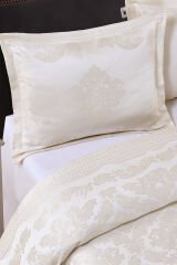 Vanetta Pano Jakarlı Çift Kişilik Modern Yatak Örtüsü Takımı 3 Parça 240x260cm Krem