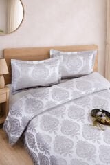 Floransa Jakarlı Fransız Dantelli Modern Çift Kişilik Yatak Örtüsü Takımı 240x250cm