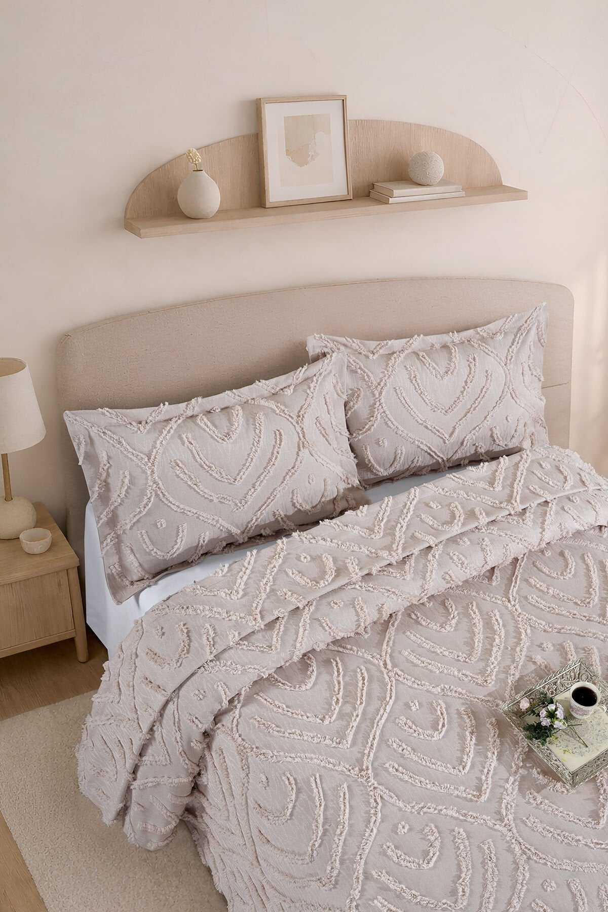 Mariva İskandinav Çift Kişilik Bohem Püsküllü Yatak Örtüsü Takımı 240x250 cm