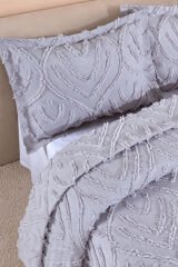 Mariva İskandinav Çift Kişilik Bohem Püsküllü Yatak Örtüsü Takımı 240x250 cm Gri̇