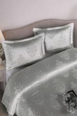 Loretta Jakarlı Fransız Güpürlü Modern Çift Kişilik Yatak Örtüsü Takımı 240x250cm